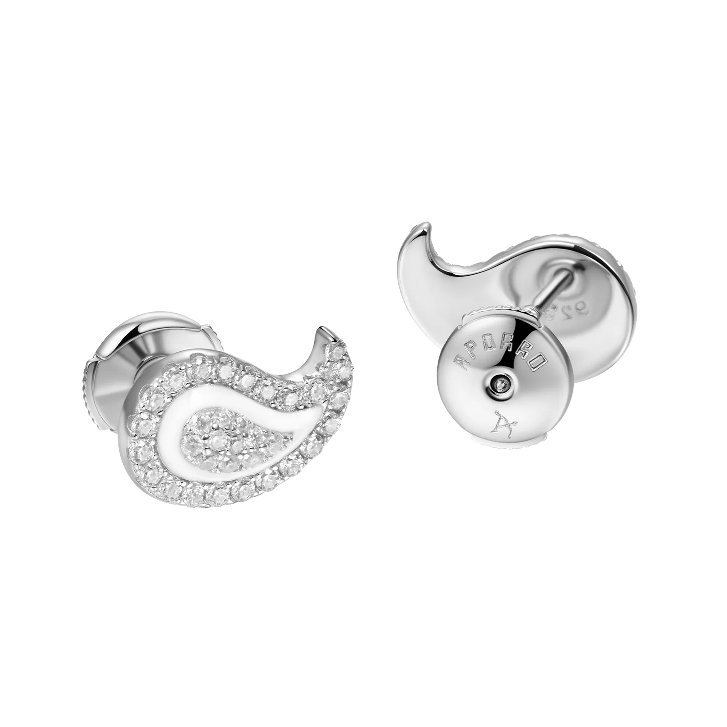 Moissanite Paisley Stud Earrings - Pair