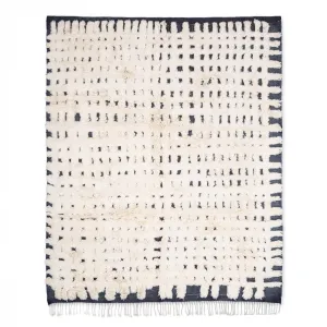 Monochrome Melody - Luxury Shag Moroccan Rug