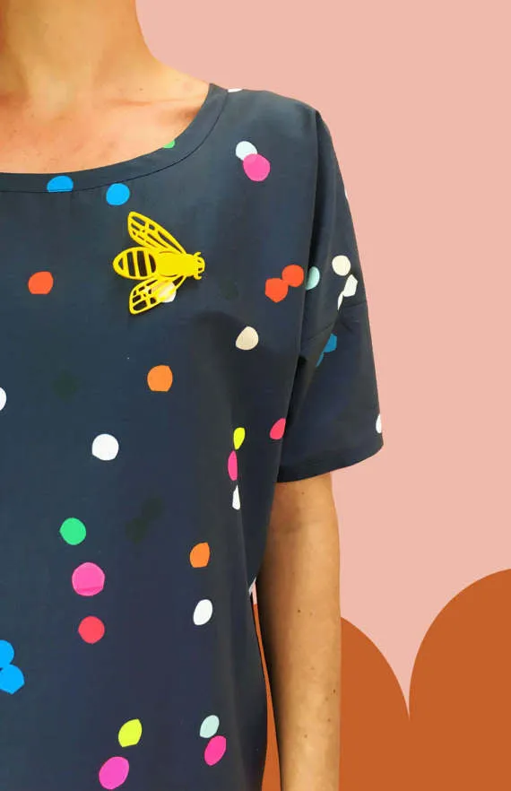 Navy Confetti Cotton Dress