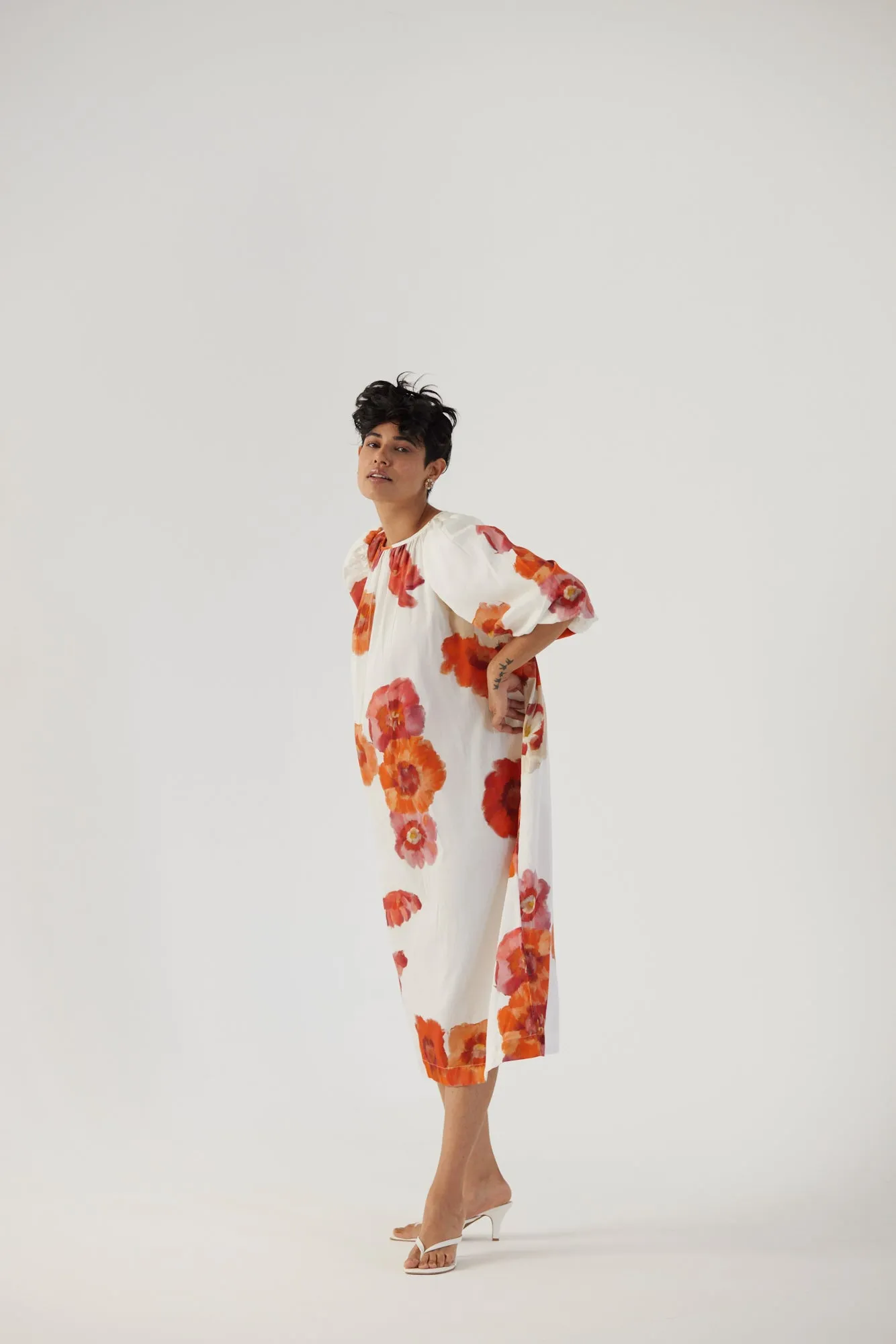 New Season Fall 24/Summer 25-Dress Cotton Satin Valentine White-YAMBB29-Fashion Edit Yam