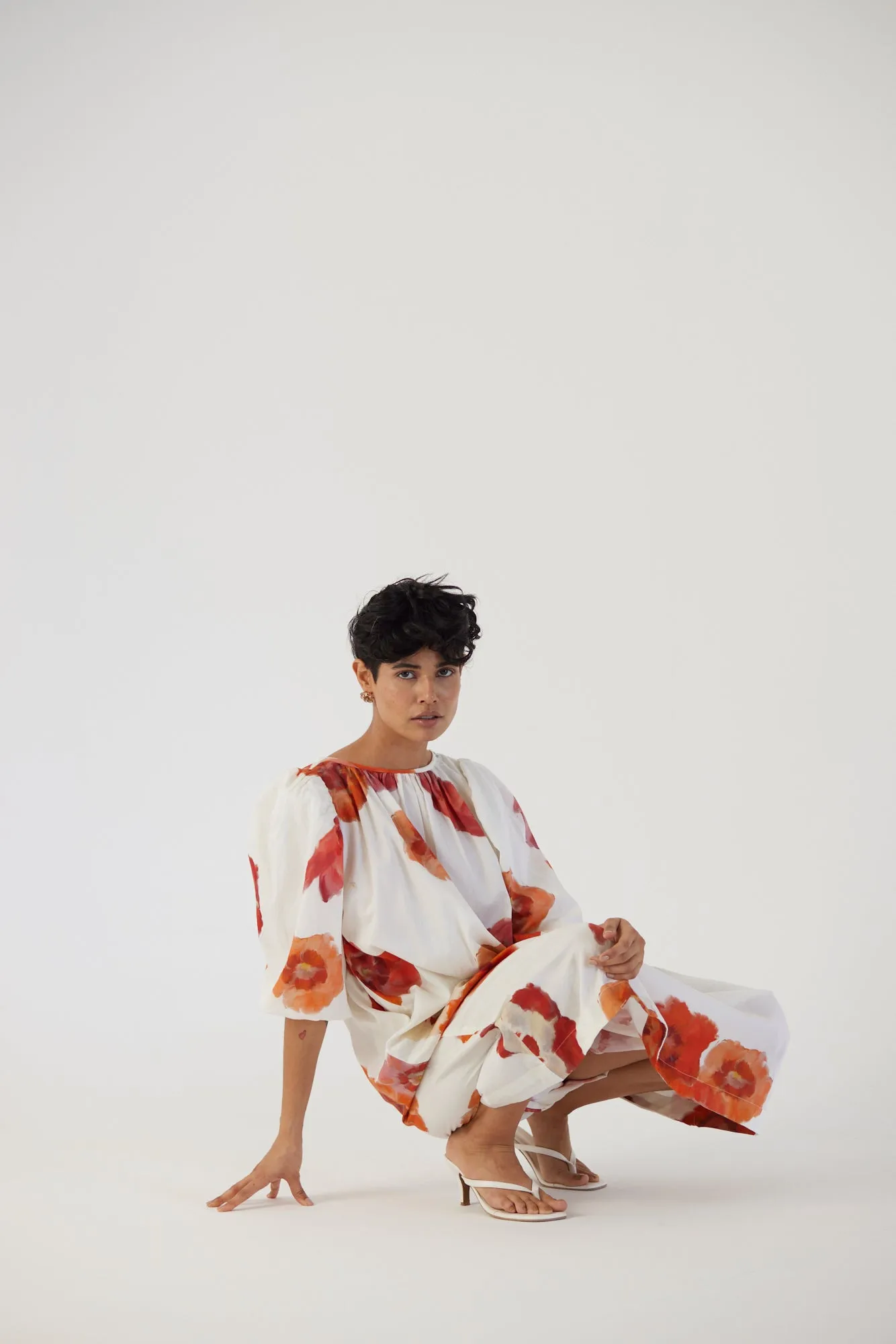 New Season Fall 24/Summer 25-Dress Cotton Satin Valentine White-YAMBB29-Fashion Edit Yam