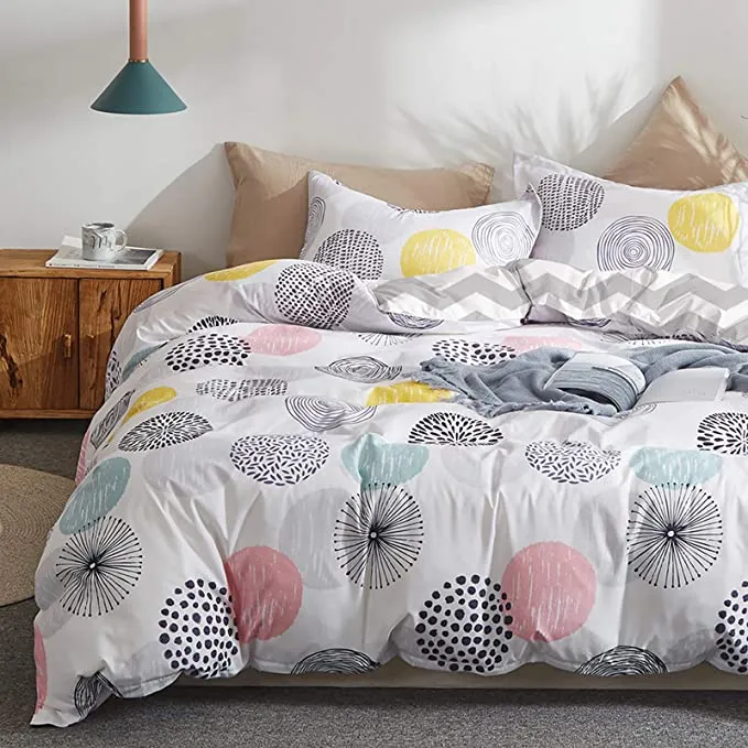 New Uozzi Reversible 800 - TC Luxury Hypoallergenic Colourful Duvet/Comforter Cover with Zipper Closure, Corner Ties. 1 Duvet Cover   2 Pillow Shams! Reverses to Grey/White! KING!