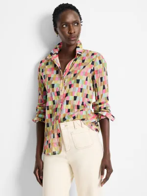 NIC ZOE Colorwash Cotton Crinkle Shirt