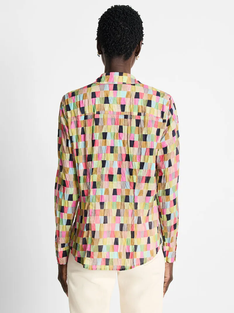 NIC ZOE Colorwash Cotton Crinkle Shirt
