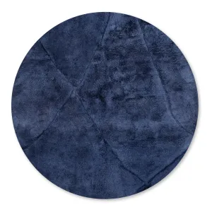 Night sea Round - Luxury Shag Moroccan Rug