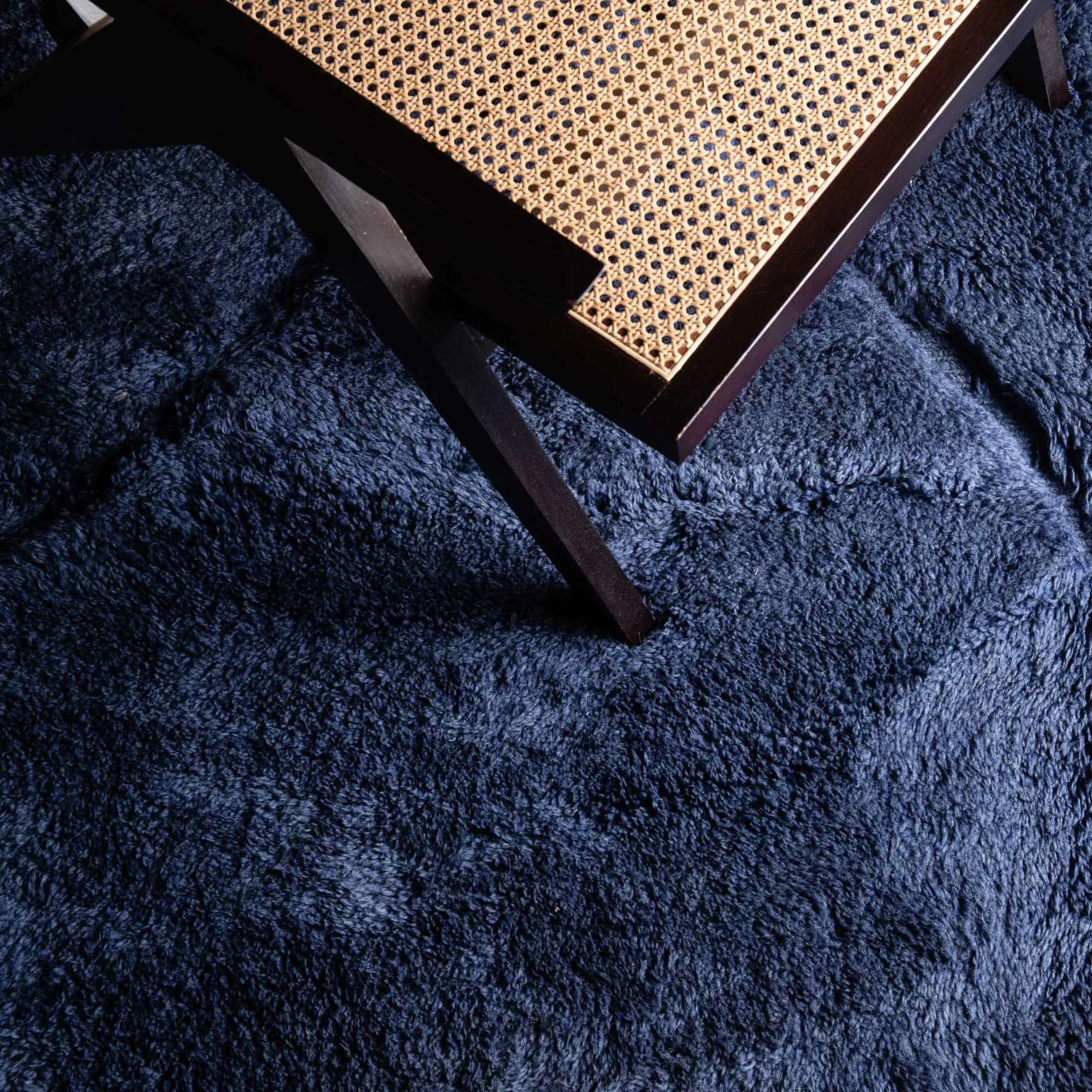 Night sea Round - Luxury Shag Moroccan Rug