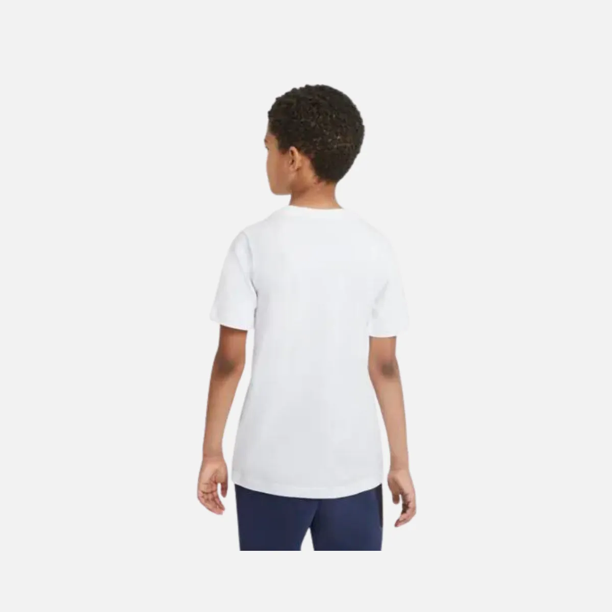 Nike Sportswear Older Kids' Cotton T-Shirt -White/Obsidian/University Red