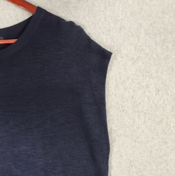 NWT 360 Sweater Tanya Knit Sleeveless Mini Sweater Dress in Navy Blue (L) #0037