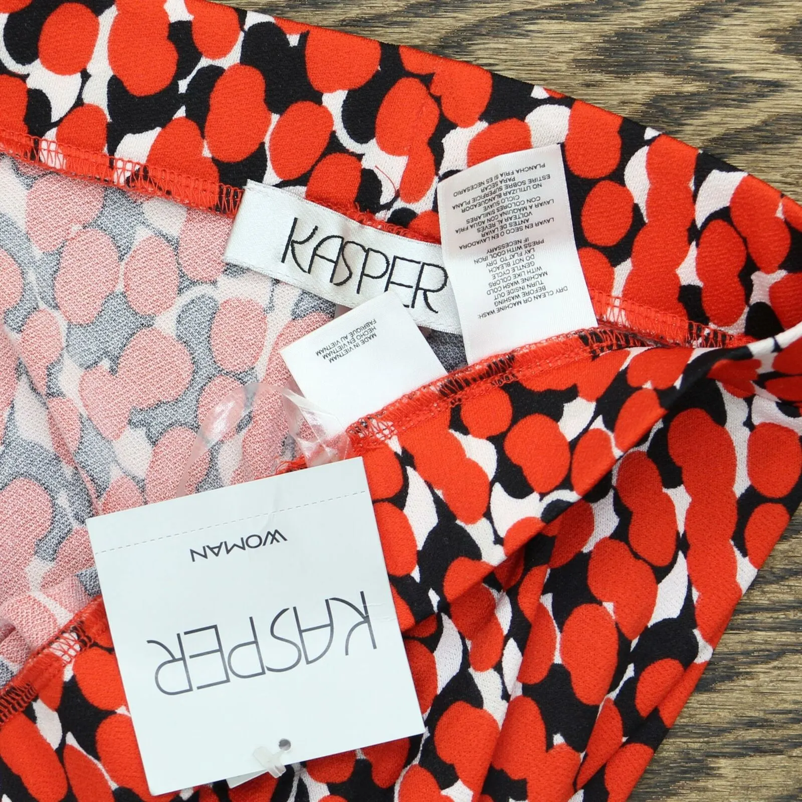 NWT Kasper Plus Geo Patterned Pull On Midi Skirt. 10777614 Plus 1X
