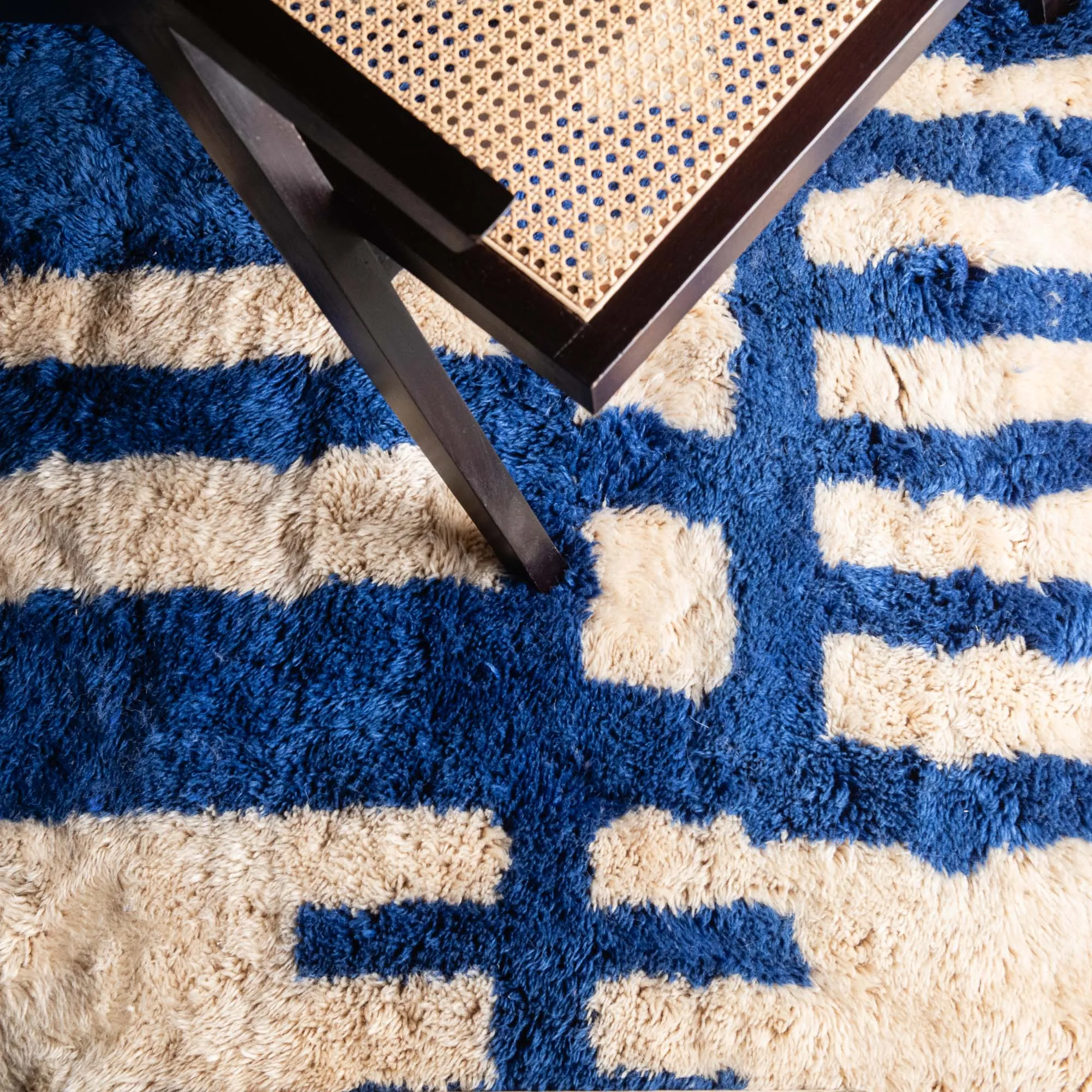 Ocean Tribe Round - Luxury Shag Moroccan Rug