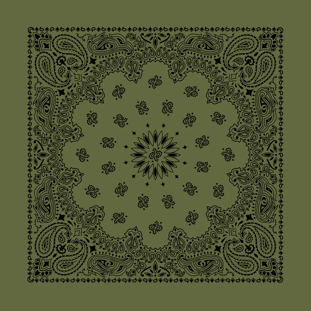 Olive & Black Paisley Bandana