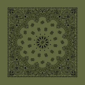 Olive & Black Paisley Bandana