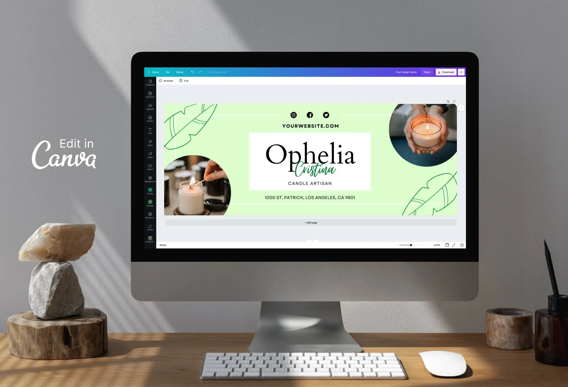 Ophelia Facebook Cover Canva Template