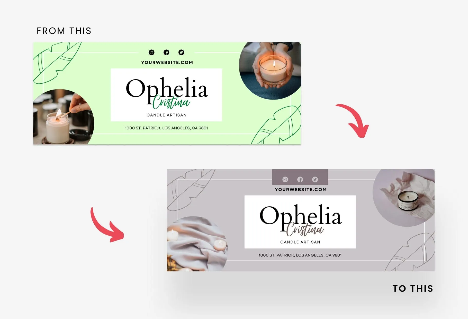 Ophelia Facebook Cover Canva Template