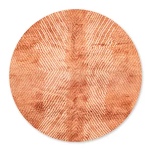 Orange Zest Round - Luxury Shag Moroccan Rug