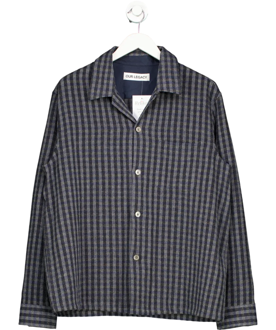 Our Legacy Blue Heusen Check Shirt UK M
