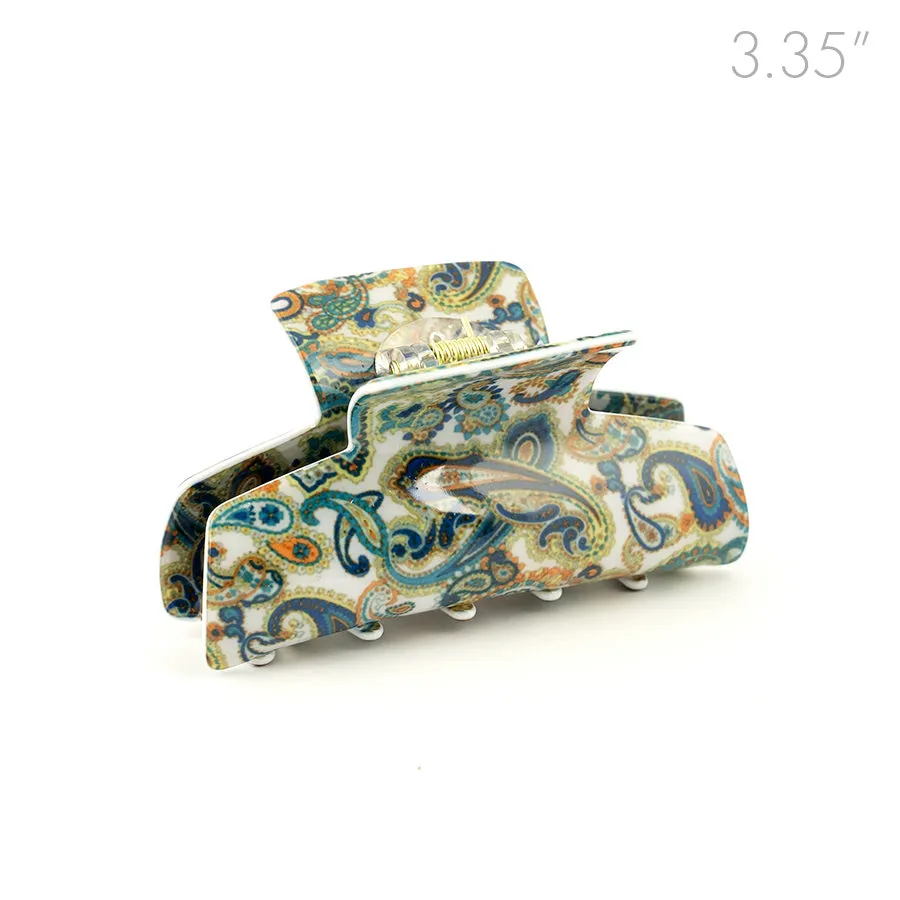 Paisley Green Medium Hair Claw
