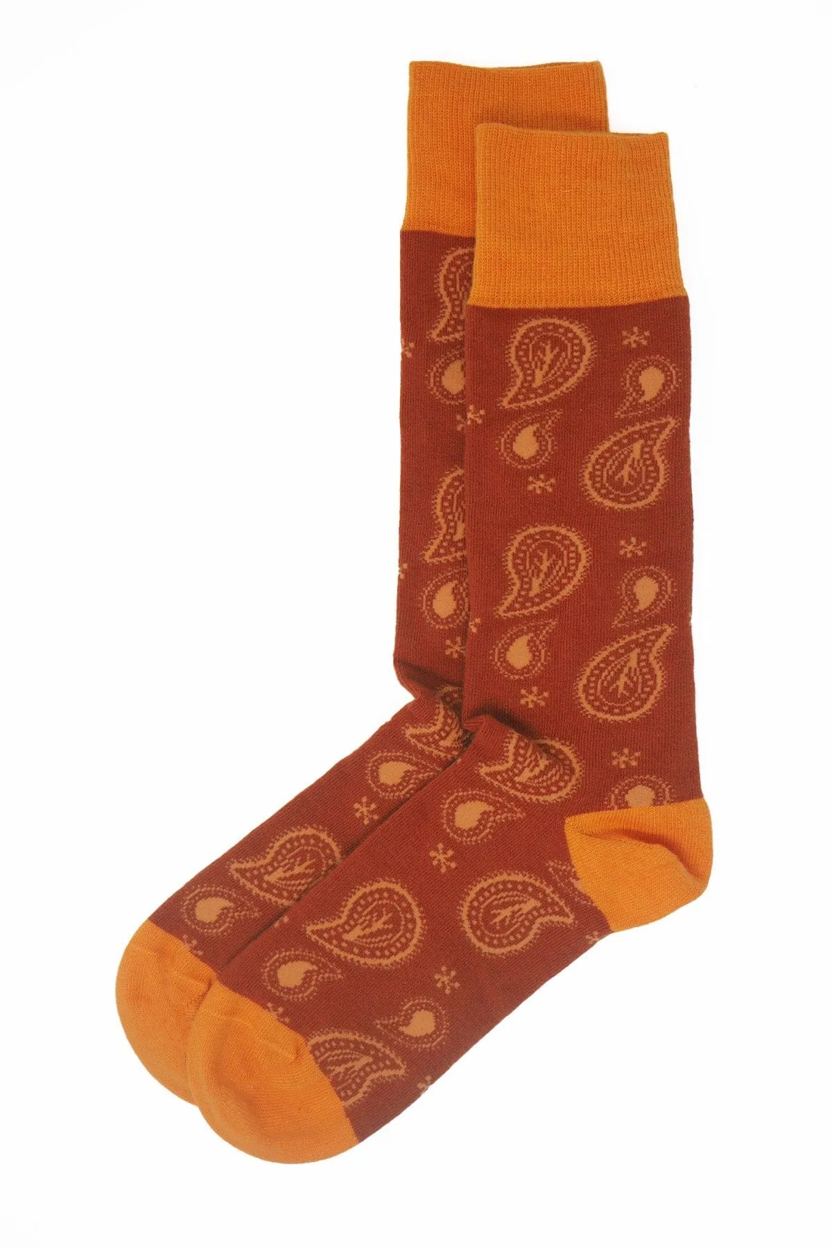 Paisley Men's Organic Cotton Socks | Burnt Orange