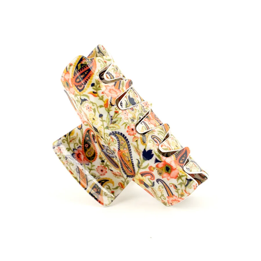 Paisley Orange Medium Hair Claw