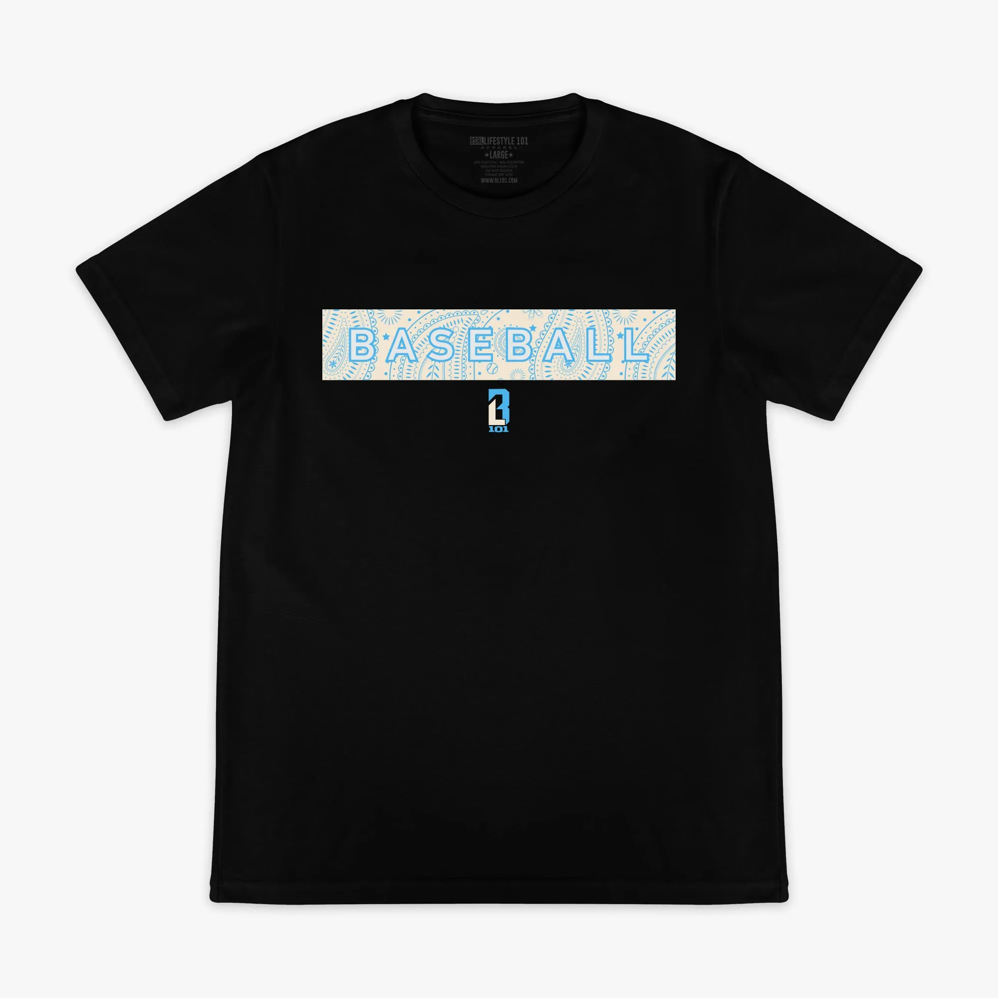 Paisley Tee - Black/Bone/Light Blue