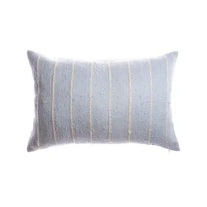 Pale Striped Raw Silk Lumbar Pillow
