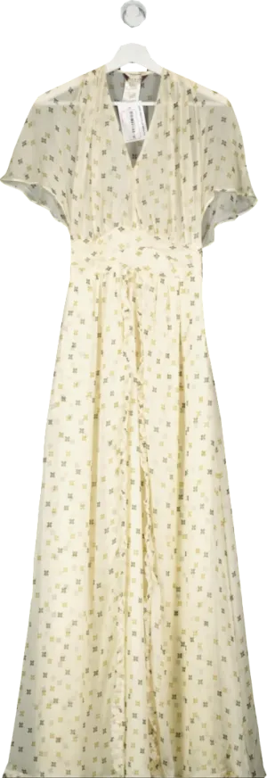 Paul & Joe Cream Silk Maxi Dress UK 8