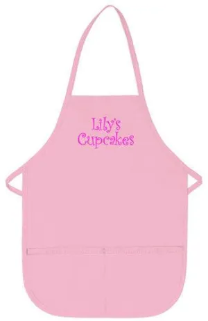 Personalized Child Apron Embroidered 2 Lines of Text