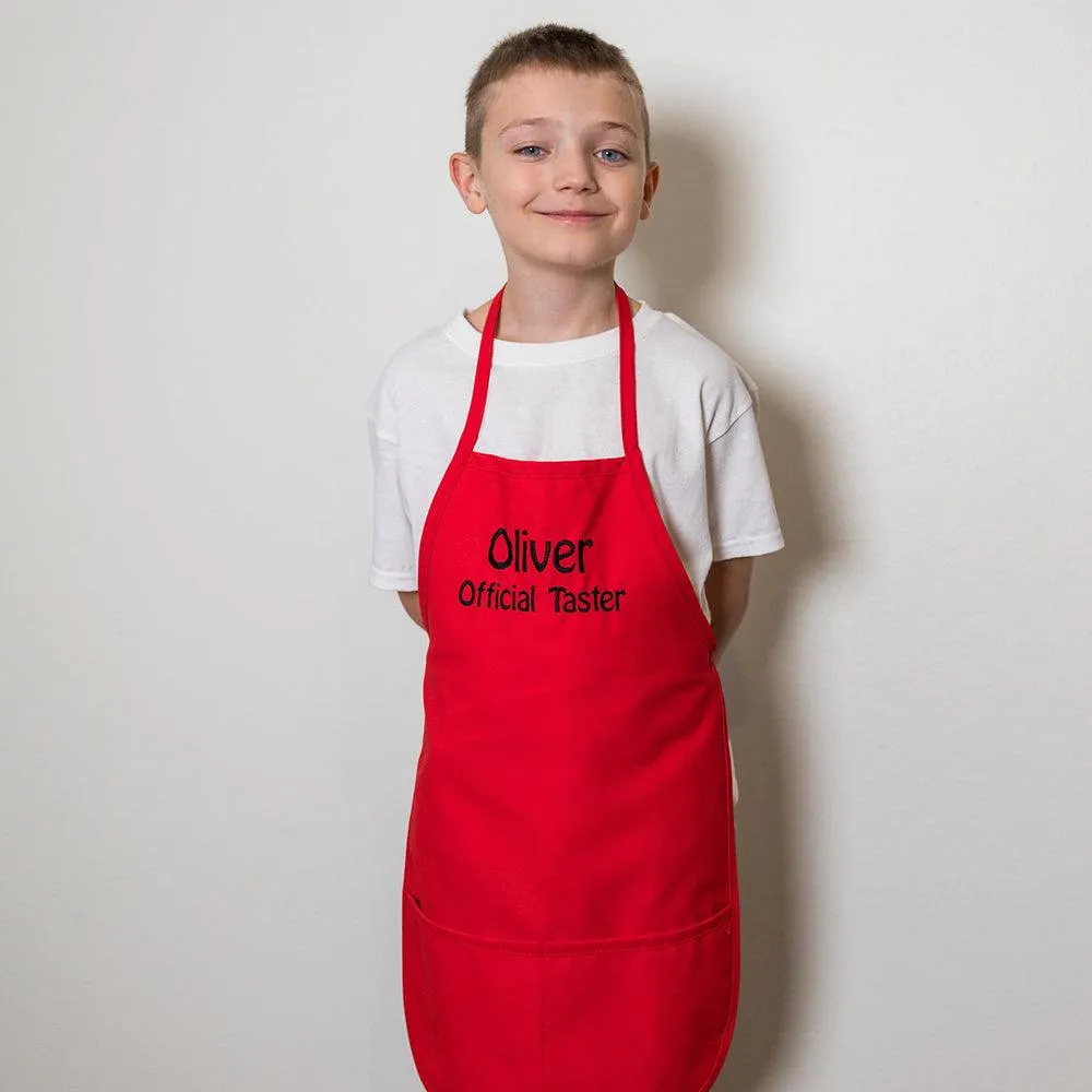 Personalized Child Apron Embroidered 2 Lines of Text