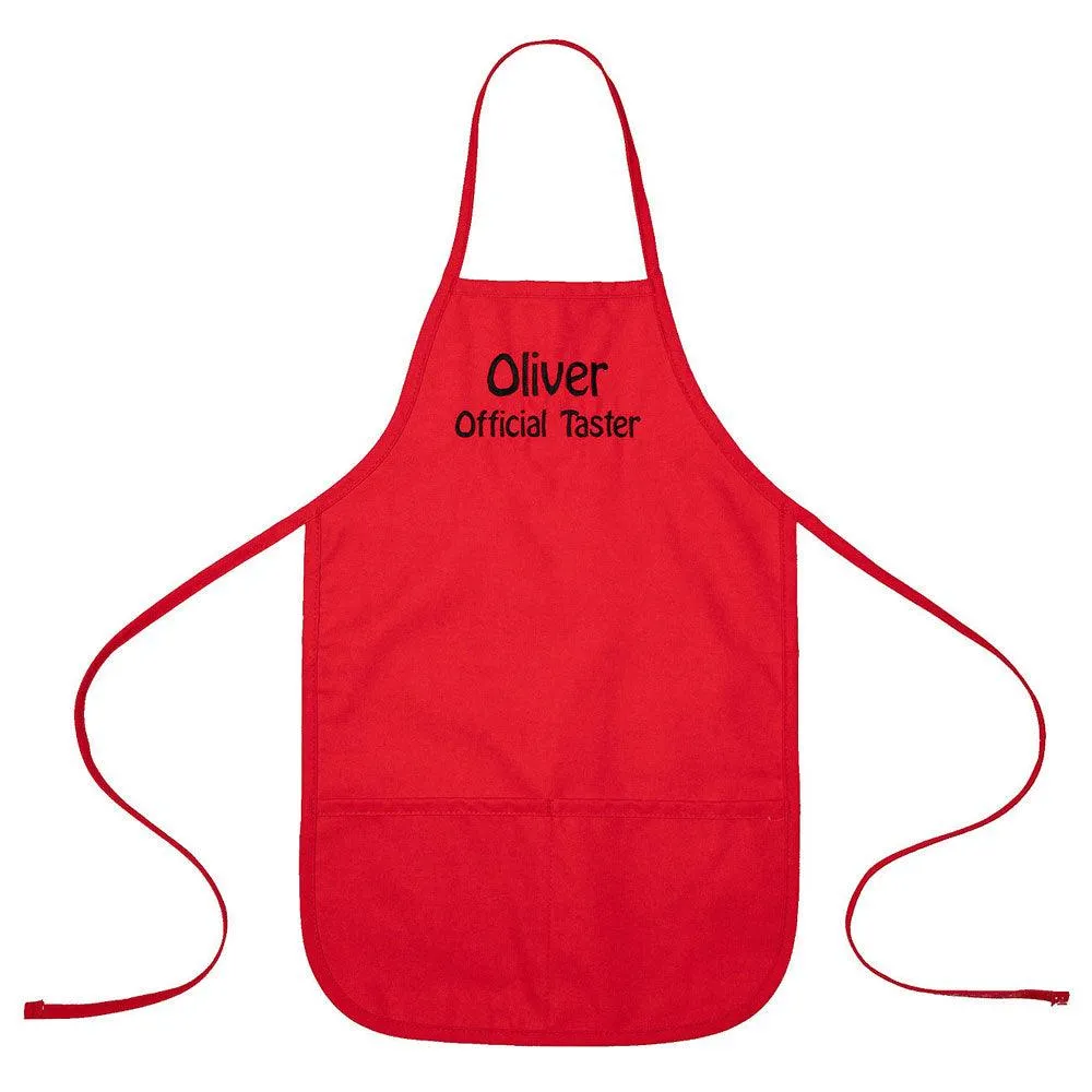 Personalized Child Apron Embroidered 2 Lines of Text