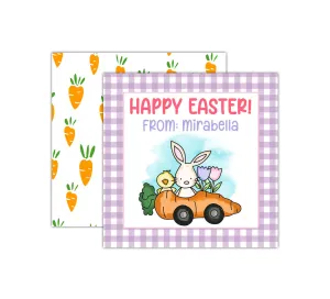 Personalized Easter Bunny Carrot Car Easter Tags, Easter Cards