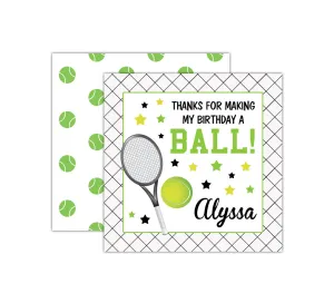 Personalized Tennis Birthday Favor Tags