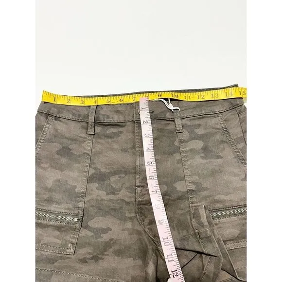 Pistola Womens Hannah Print Cargo Short Dark Camouflage Olive Green Size 29 NWT