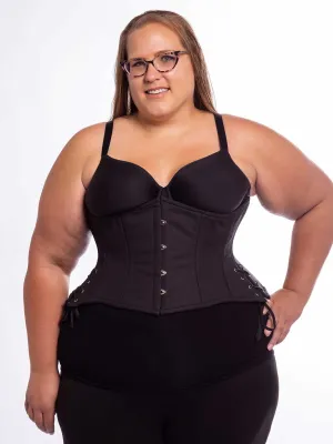 Plus Size Cotton Hourglass Curve Standard Underbust Corset with Hip Ties : CS-426