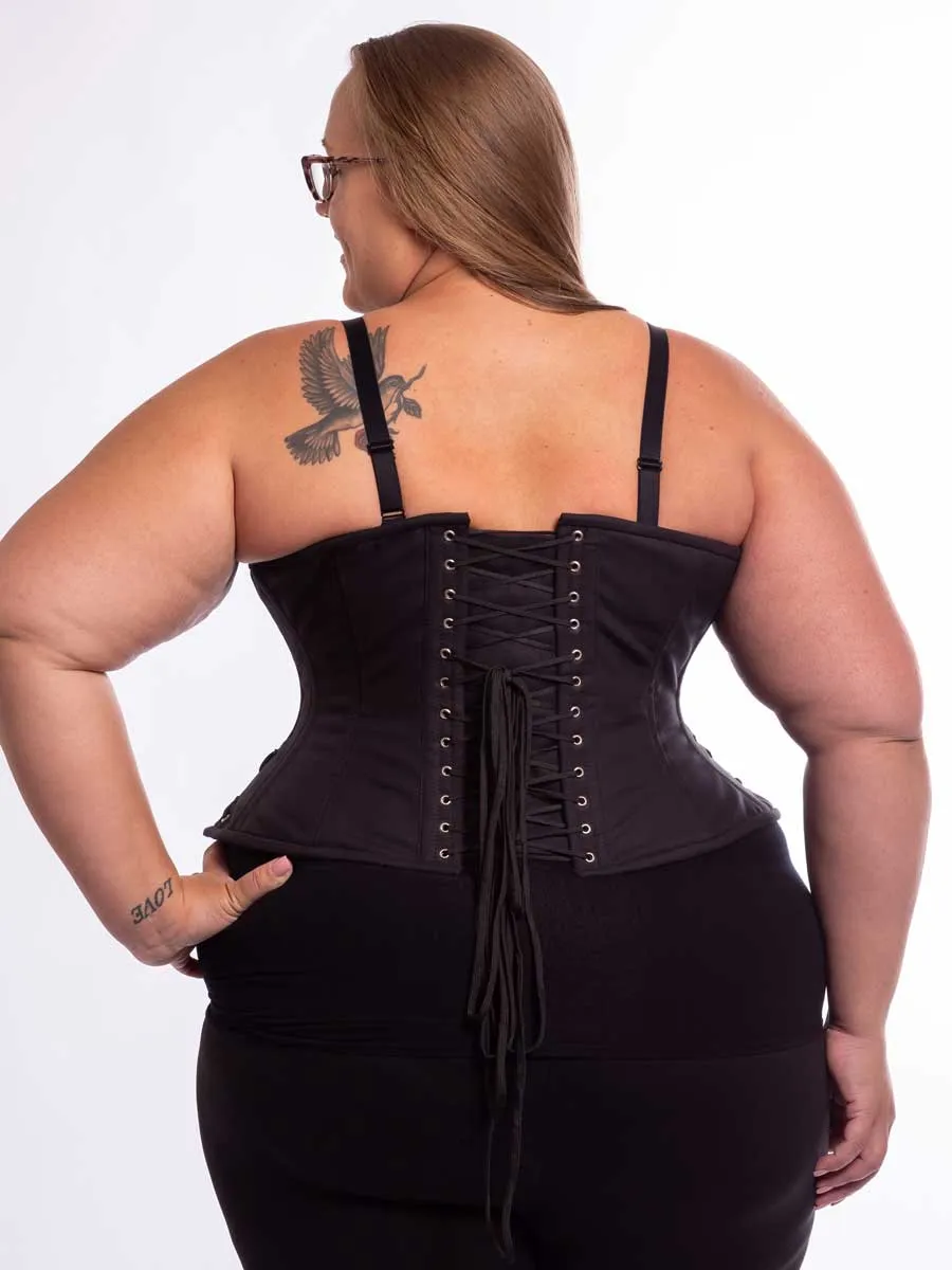Plus Size Cotton Hourglass Curve Standard Underbust Corset with Hip Ties : CS-426