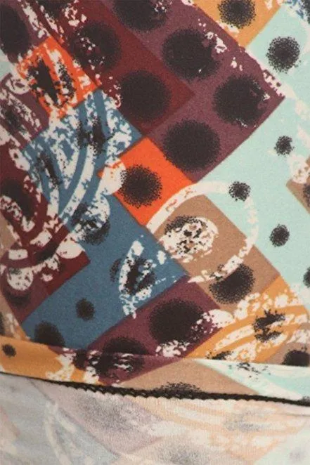 Plus Size Women Soft Pretty Paisley Print Leggings