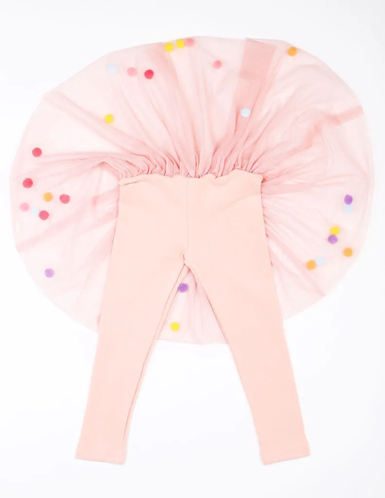 Pom-Pom Tutu Leggings Pink