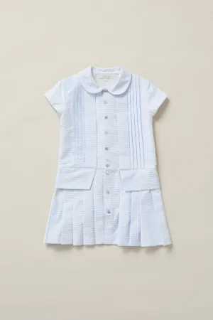 Pretzel Dress in Sky  Blue Stripe