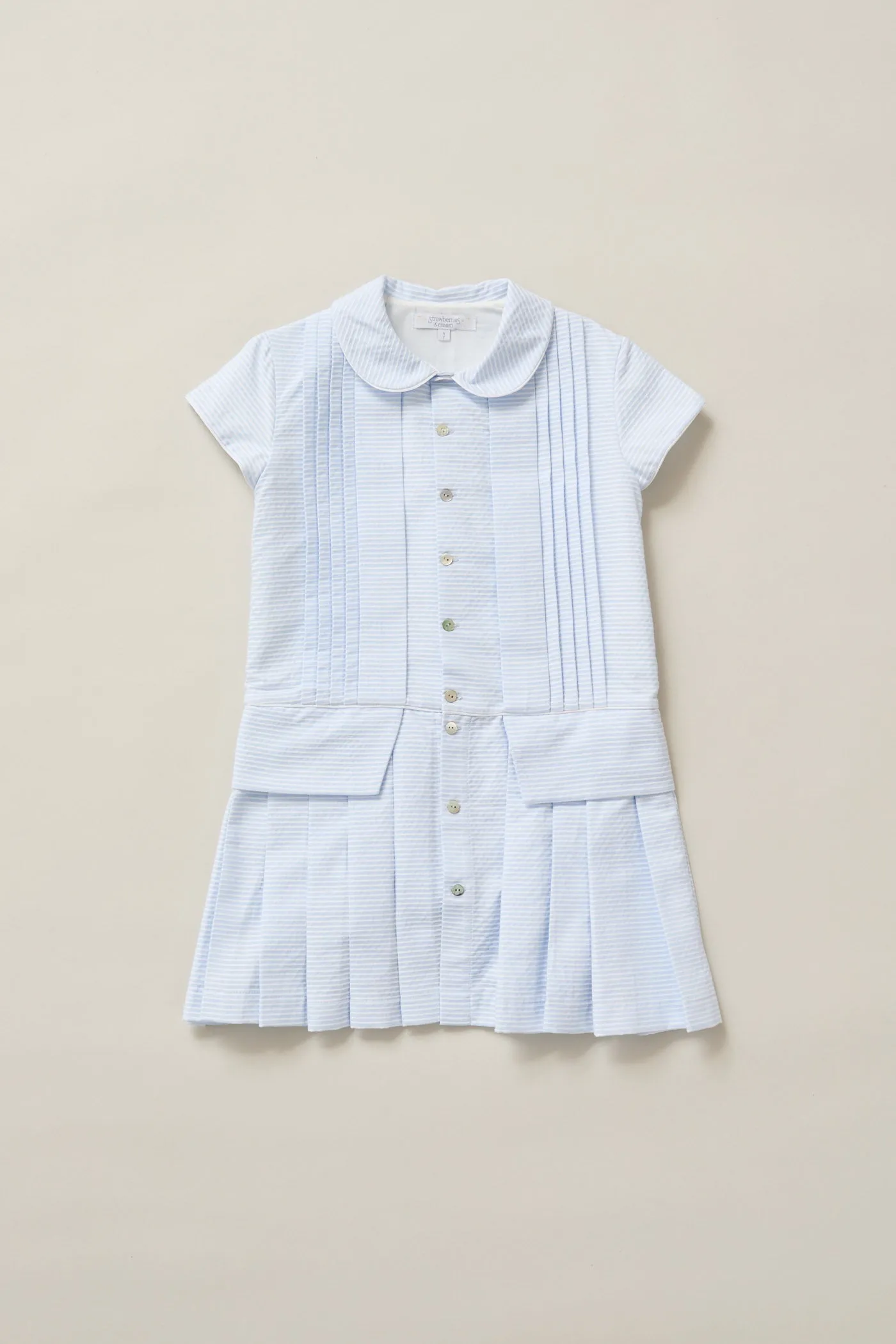 Pretzel Dress in Sky  Blue Stripe
