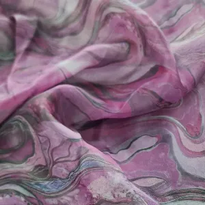 Printed Organdy Abstract Fabric Lavender 150cm
