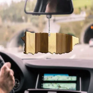 Puerto Rico Map Car Hanging Ornament