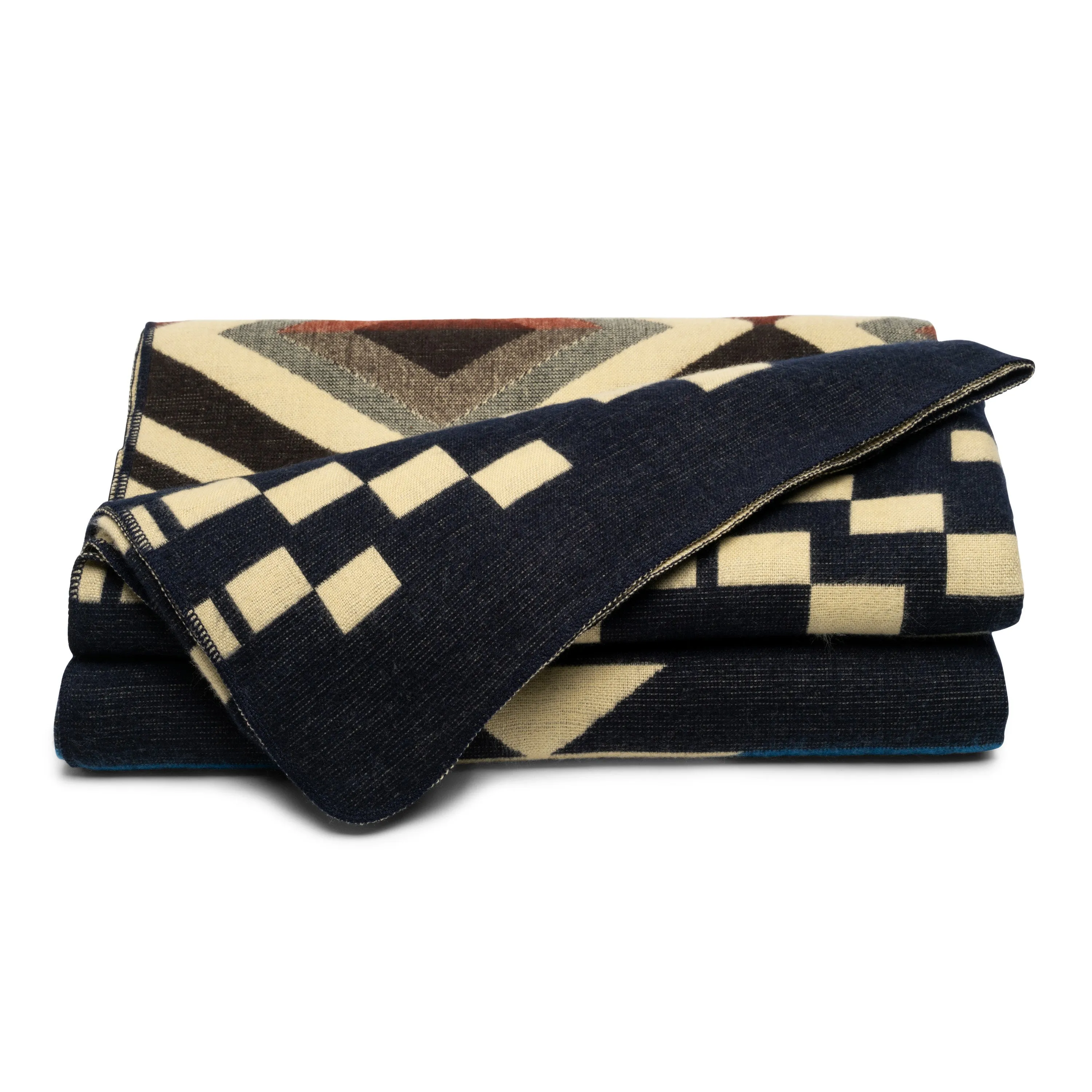 QISU Burgundy and Black Star Storm Wool Blanket – Bold and Festive Holiday Comfort