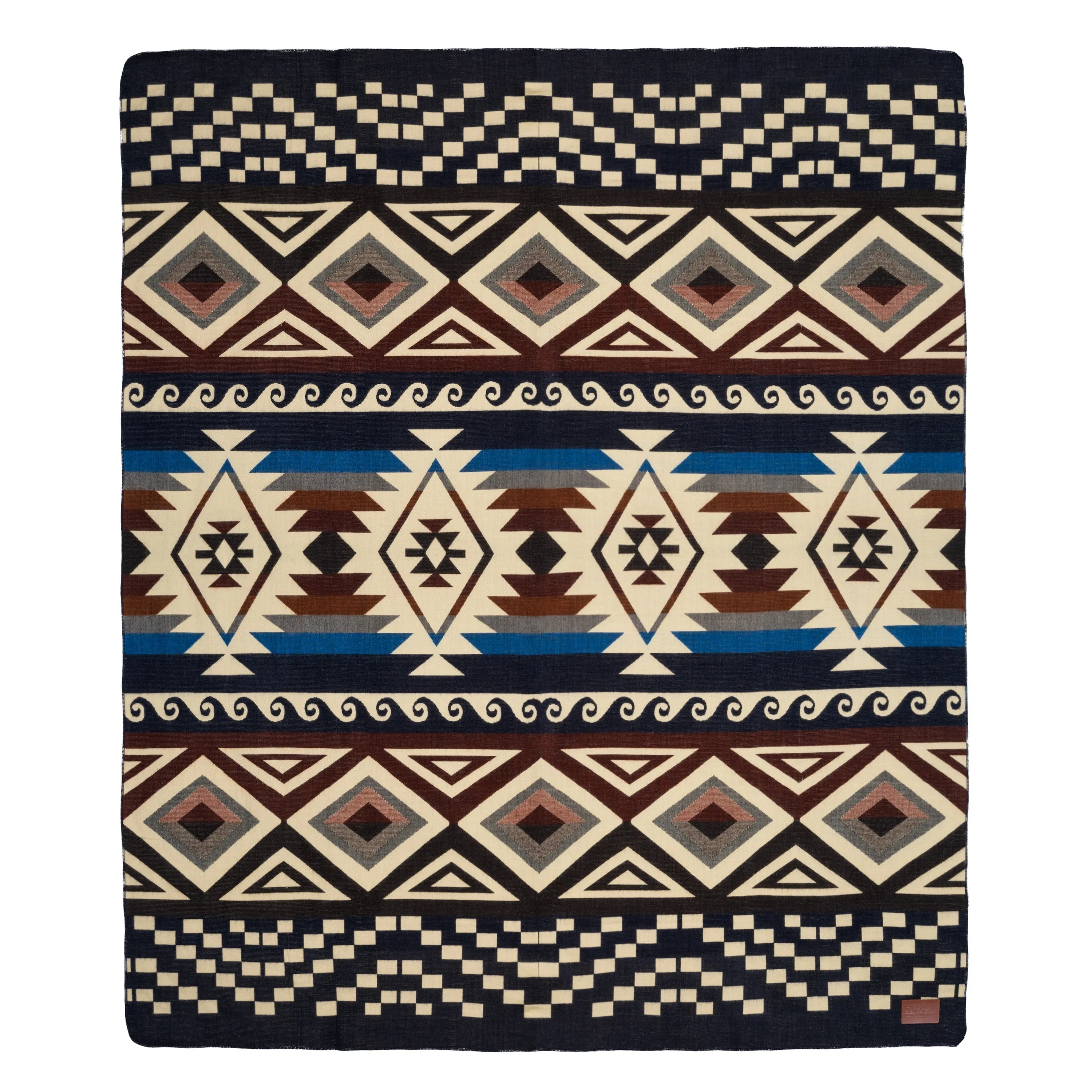 QISU Burgundy and Black Star Storm Wool Blanket – Bold and Festive Holiday Comfort