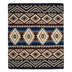QISU Burgundy and Black Star Storm Wool Blanket – Bold and Festive Holiday Comfort