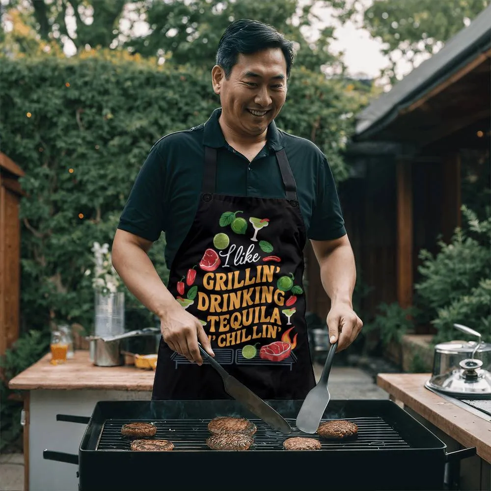 "I Like Grillin Drinking Tequila N' Chillin" BBQ Premium Apron