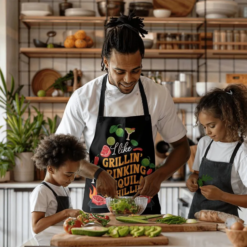"I Like Grillin Drinking Tequila N' Chillin" BBQ Premium Apron