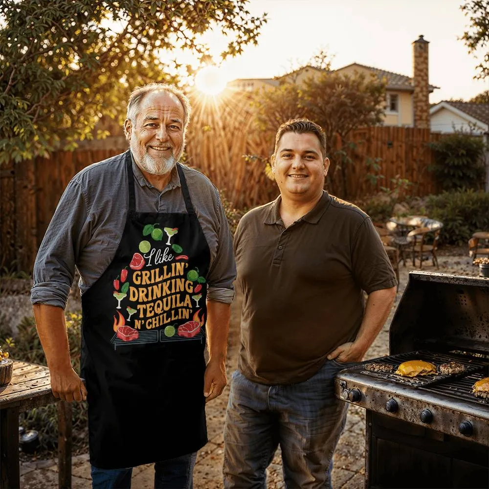 "I Like Grillin Drinking Tequila N' Chillin" BBQ Premium Apron