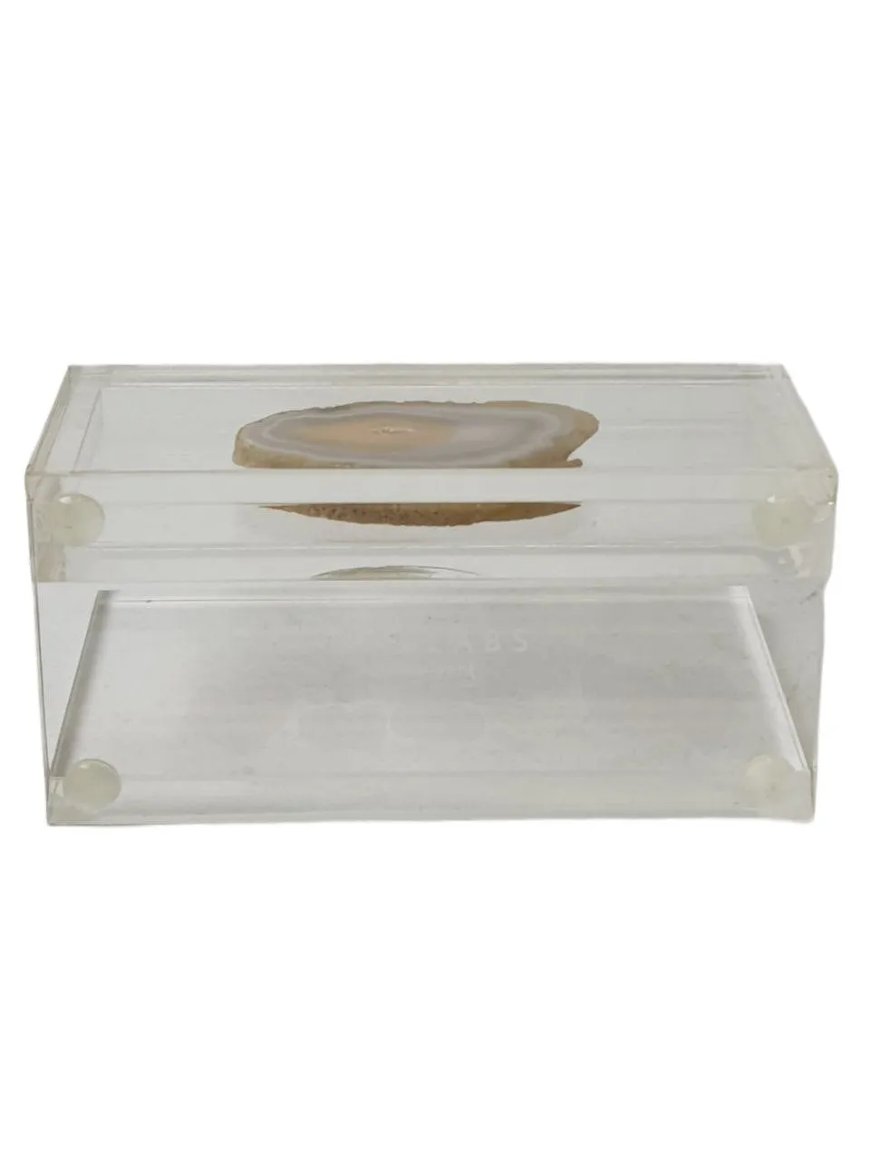 RABLABS Clear Business Card Holder With Stone #E001BC NWB