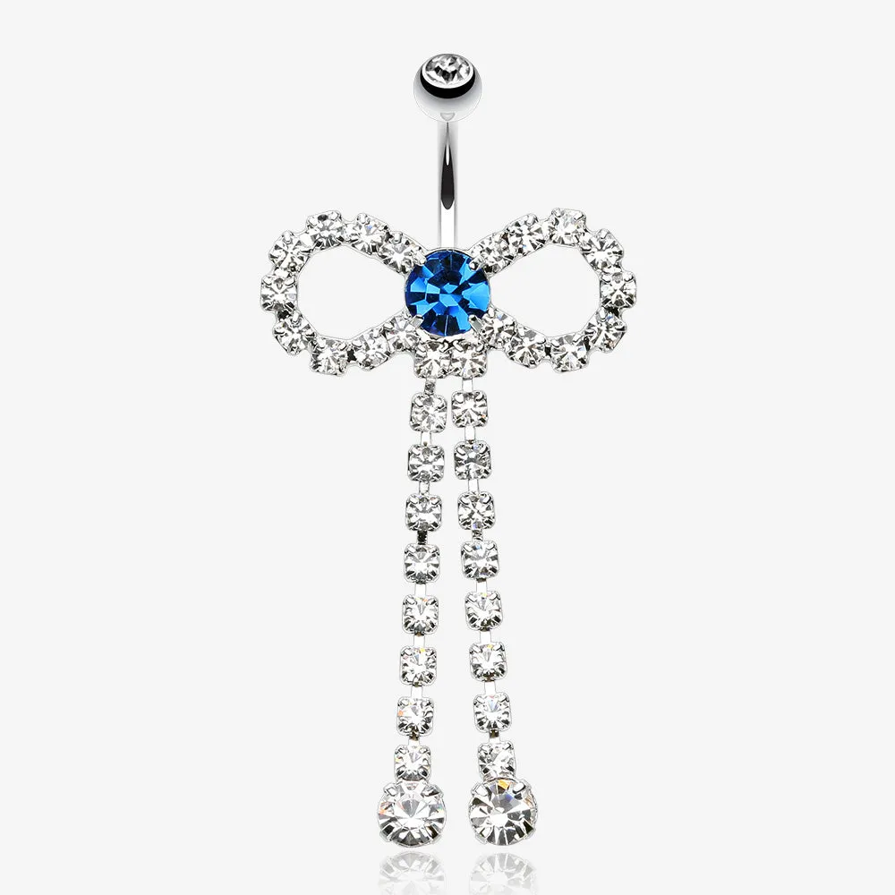Radiant Sparkles Bow-Tie Belly Button Ring