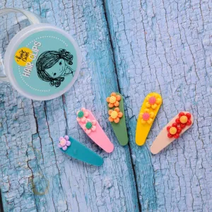 Rainbow Flower Clips (Set of 5)
