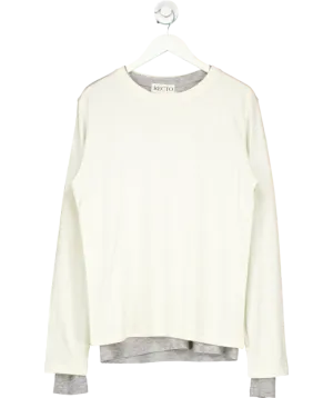 Recto Cream Nova Layered T-shirt UK M